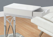 Accent Table, C - Shaped Glossy Contemporary & Modern - White - R&R Furniture Gallery (Fountain Valley, CA)