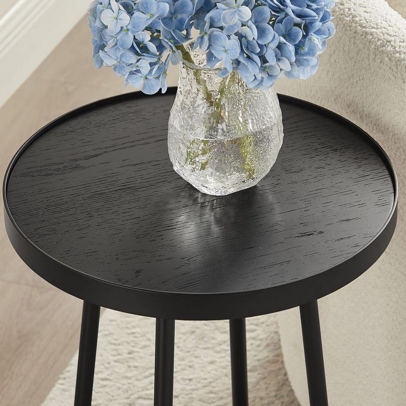 Ranlo - Round Accent Table With Geometric Legs - Black - R&R Furniture Gallery (Fountain Valley, CA)
