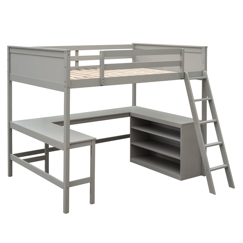 Loft Bed With Shelves With Desk - R&R Furniture Gallery (Fountain Valley, CA)