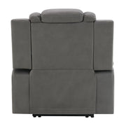 Leuco - Power Motion Recliner With Cup Holder, Control, LED & Power Headrest - Gray - R&R Furniture Gallery (Fountain Valley, CA)