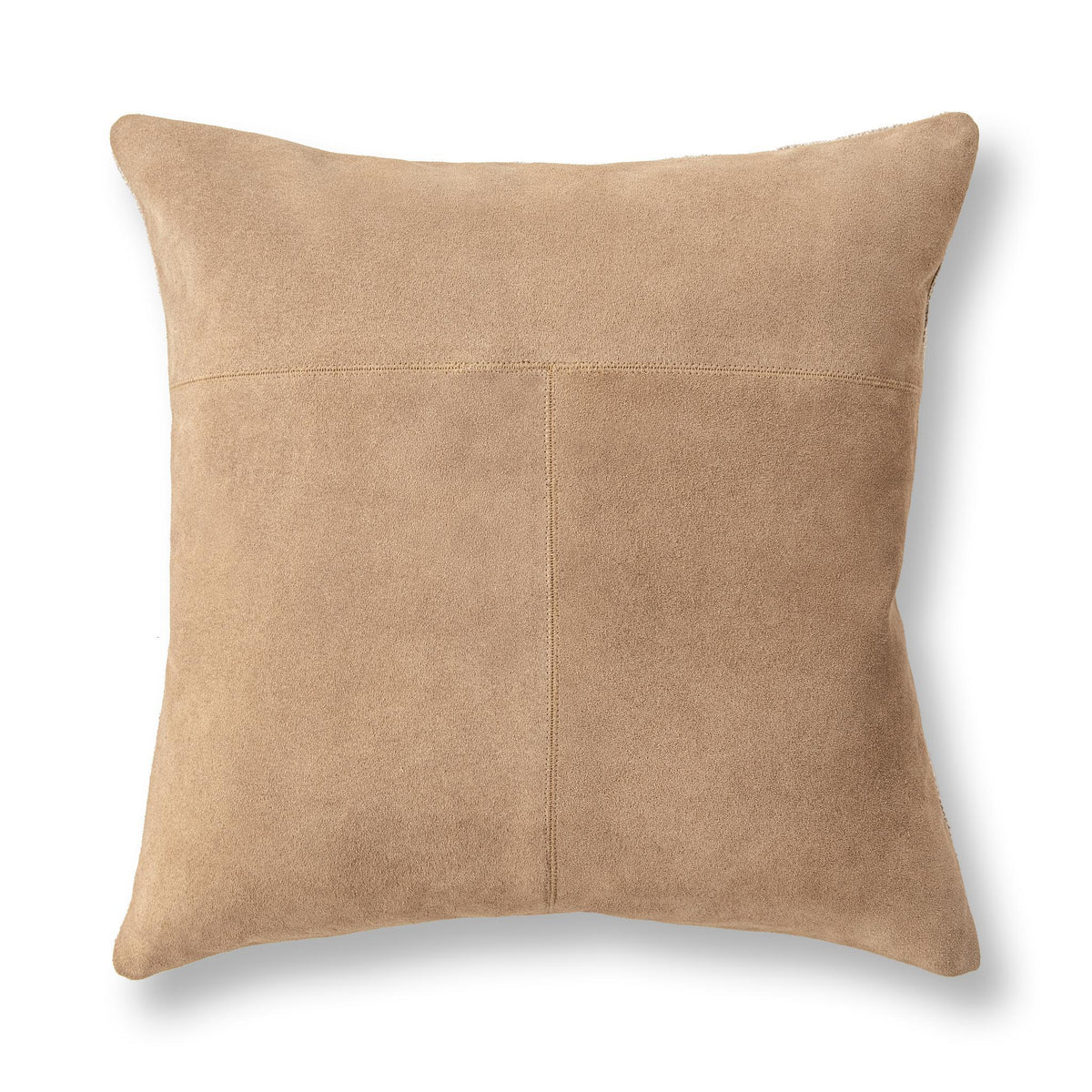 Clemson SLD suede accent pillow by Classic Home showing a plush, textured orange suede cover with decorative stitching.