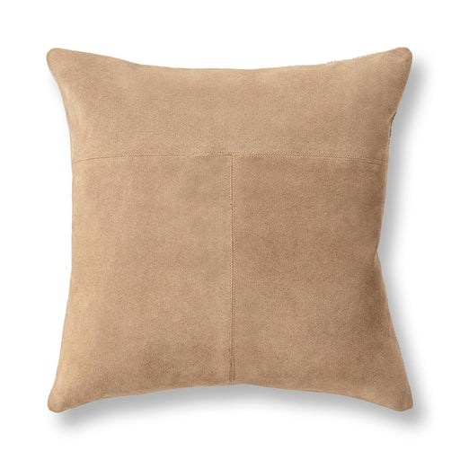 Clemson SLD suede accent pillow by Classic Home showing a plush, textured orange suede cover with decorative stitching.
