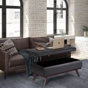 Owen - Lift Top Large Coffee Table Storage Ottoman, Mid Century Style - R&R Furniture Gallery (Fountain Valley, CA)