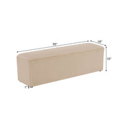 Long Plush Ottoman, Simple Footstool And Seat For Home Use - Almond - R&R Furniture Gallery (Fountain Valley, CA)