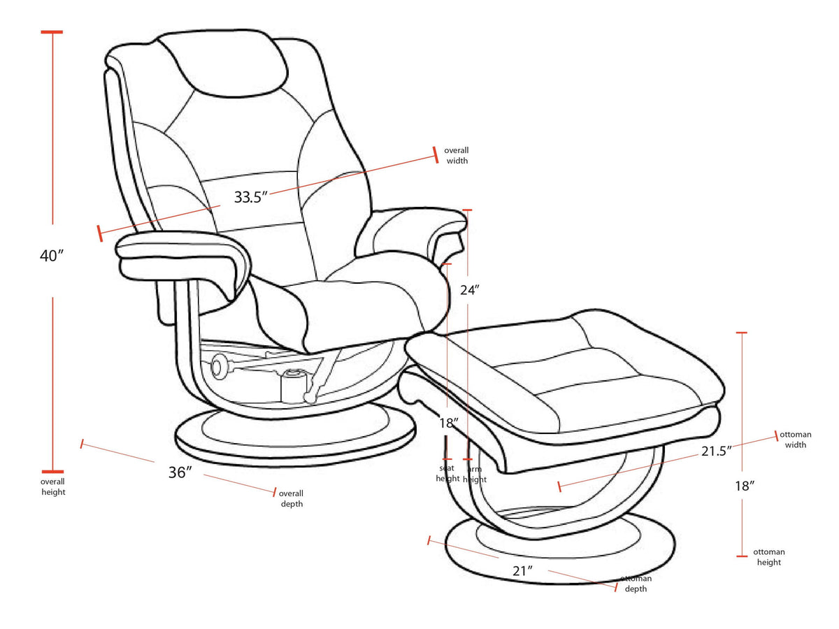 Monarch - Manual Reclining Swivel Chair and Ottoman