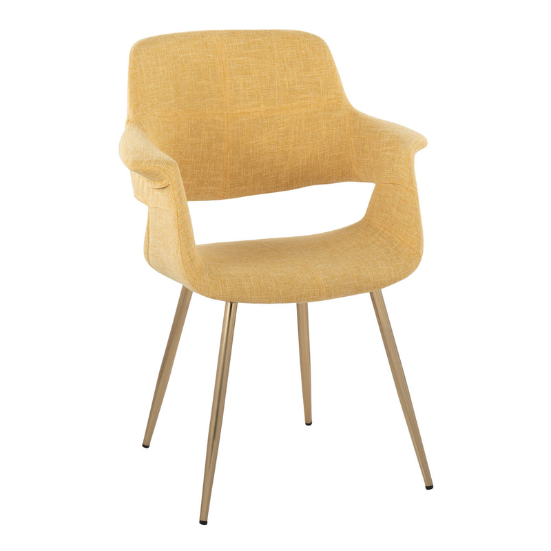 Pair of vintage glam Art Deco Lumi Source chairs with sleek dark wood legs and plush upholstered seats in a set of two.