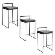 Lumi Source Fuji contemporary style stackable counter stool set with sleek design and modern finish, perfect for kitchen or bar area.
