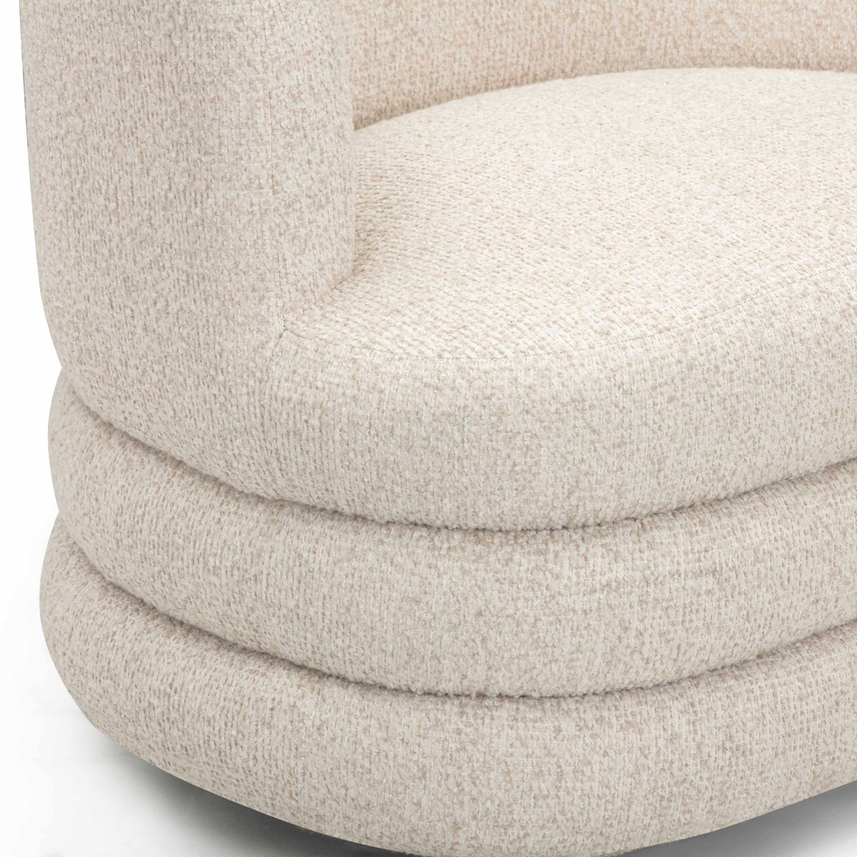 Astor - Heavy Boucle Swivel Hotel Lounge Chair - Cream - R&R Furniture Gallery (Fountain Valley, CA)
