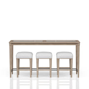 Glass Console Table With 3 Stools - Frosted - R&R Furniture Gallery (Fountain Valley, CA)