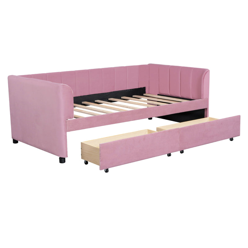 Upholstered Daybed With Ergonomic Design Backrest - R&R Furniture Gallery (Fountain Valley, CA)