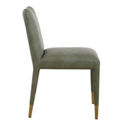 Pair of Uttermost Conifer dining chairs with wooden legs and upholstered seats, set of two for stylish dining room decor.