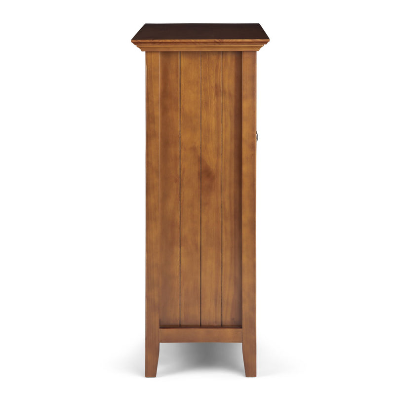 Handcrafted Acadian medium storage cabinet by Simpli-Home, featuring a natural wood finish and classic accent cabinet design.