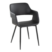 Lumi Source Margarite mid-century modern dining chair set of 2 with wooden legs and upholstered seats on a white background.
