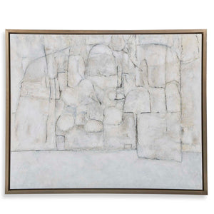 City Line - Framed Canvas - Gray / White / Woodtone