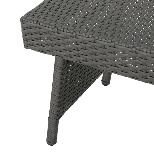 Outdoor Wicker Table With Rectangular Tabletop - Gray - R&R Furniture Gallery (Fountain Valley, CA)