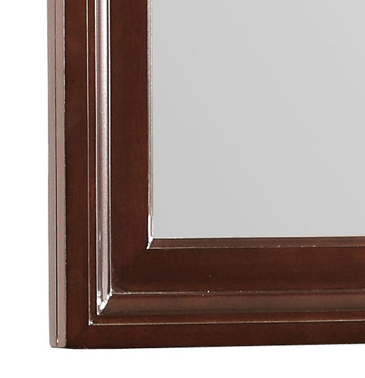 Glory Furniture Ashford Cappuccino mirror with a sleek rectangular frame, ideal for modern bedroom or hallway decor.