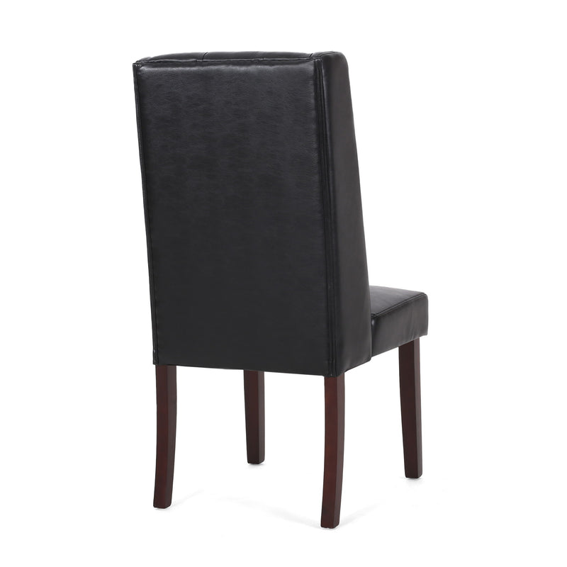 Noble House tufted dining chair with high back, elegant upholstery, and sophisticated design for stylish dining spaces.