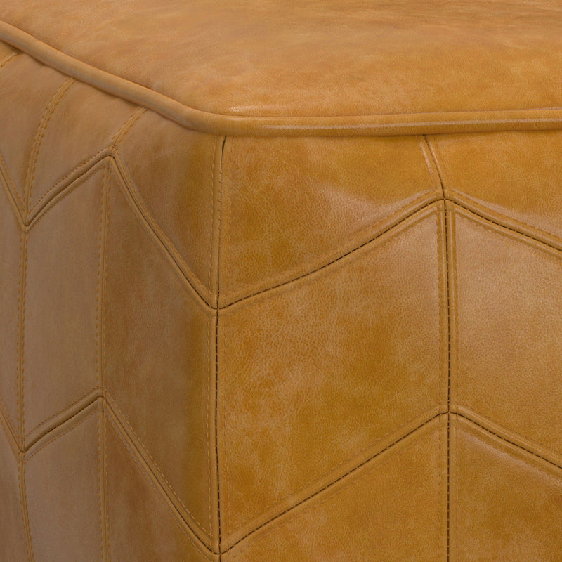Morden - Square Pouf - Brown - R&R Furniture Gallery (Fountain Valley, CA)