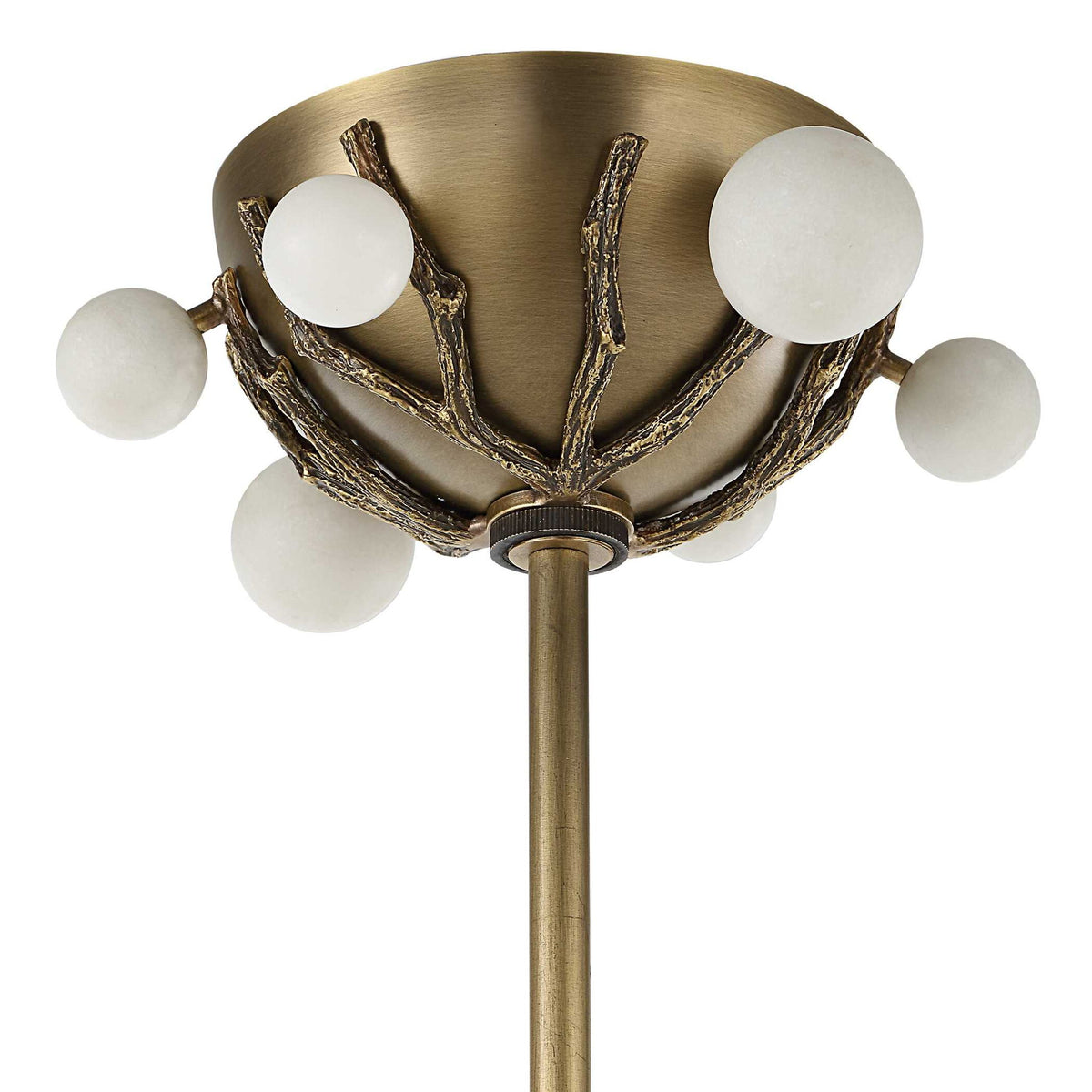 Budding Branches - Pendant - Light Antique Brass / White