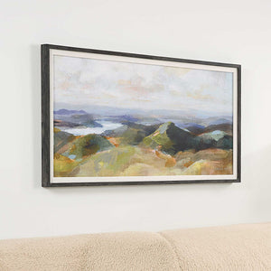 Above The Lakes - Framed Landscape Print - Gray