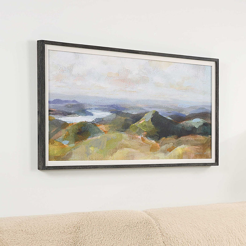 Above The Lakes - Framed Landscape Print - Gray