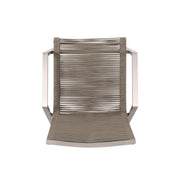 Modern outdoor aluminum dining chair set with rope sea design, featuring two Noble House chairs for patio or garden seating.