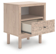 Arloster - One Drawer Night Stand - Tan - R&R Furniture Gallery (Fountain Valley, CA)