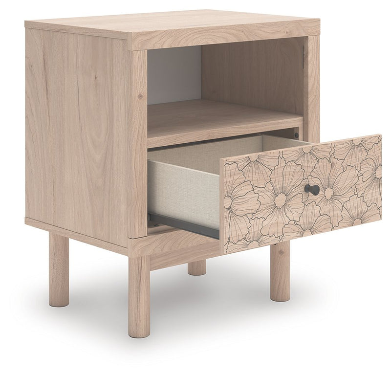 Arloster - One Drawer Night Stand - Tan - R&R Furniture Gallery (Fountain Valley, CA)