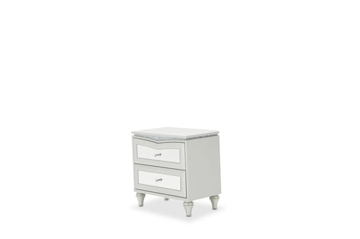 Melrose Plaza - Upholstered Nightstand - Dove - R&R Furniture Gallery (Fountain Valley, CA)