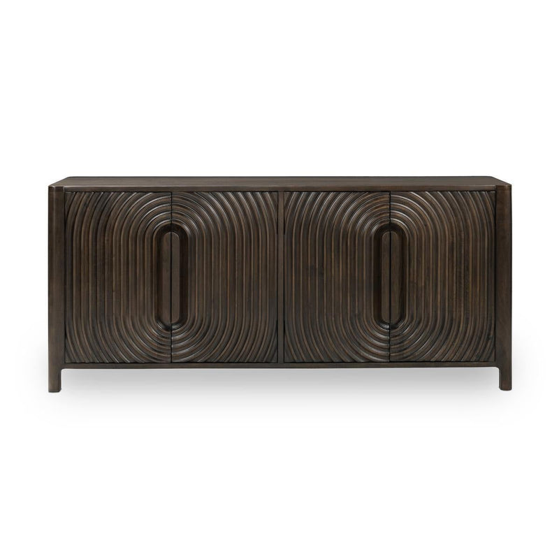 Colson - Mango Wood 4 Door Cabinet - Dark Brown - R&R Furniture Gallery (Fountain Valley, CA)