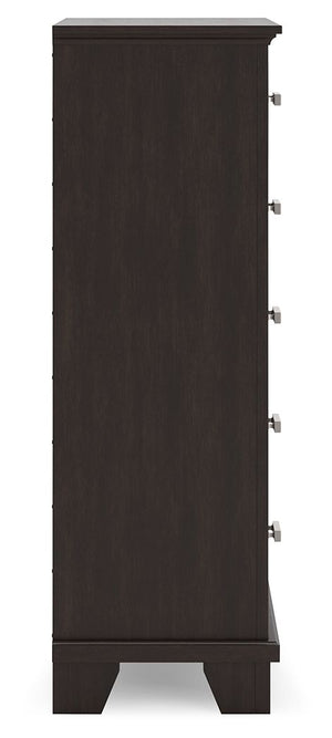 Covetown - Five Drawer Chest - Dark Brown - R&R Furniture Gallery (Fountain Valley, CA)