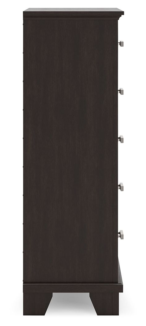 Covetown - Five Drawer Chest - Dark Brown - R&R Furniture Gallery (Fountain Valley, CA)