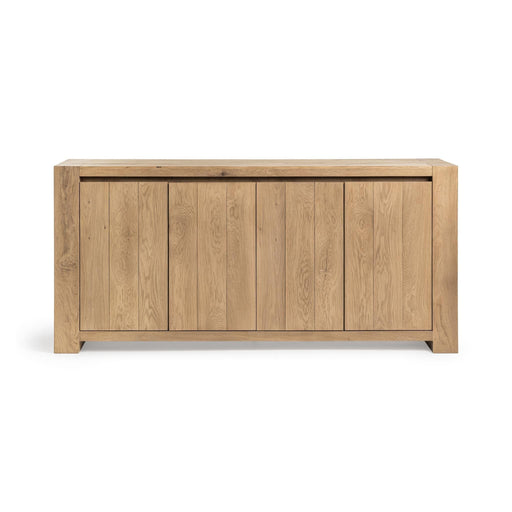 Classic Home Bristol 4-door buffet cabinet with wood finish, featuring ample storage and sleek design.