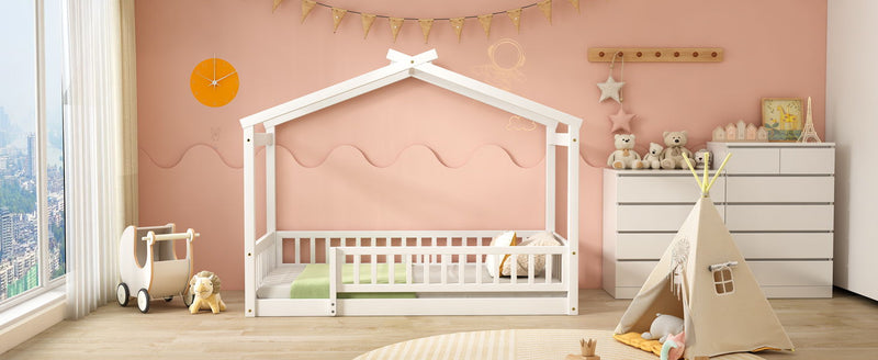 Bed House Bed Frame With Fence - R&R Furniture Gallery (Fountain Valley, CA)