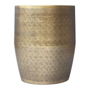 Johnsen - Cross Hatch Pattern Accent Table - Antique Gold - R&R Furniture Gallery (Fountain Valley, CA)