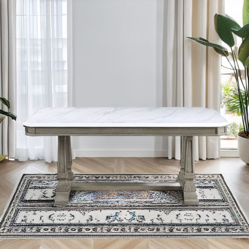 Zumala - Dining Table - Marble Top & Weathered Oak - R&R Furniture Gallery (Fountain Valley, CA)