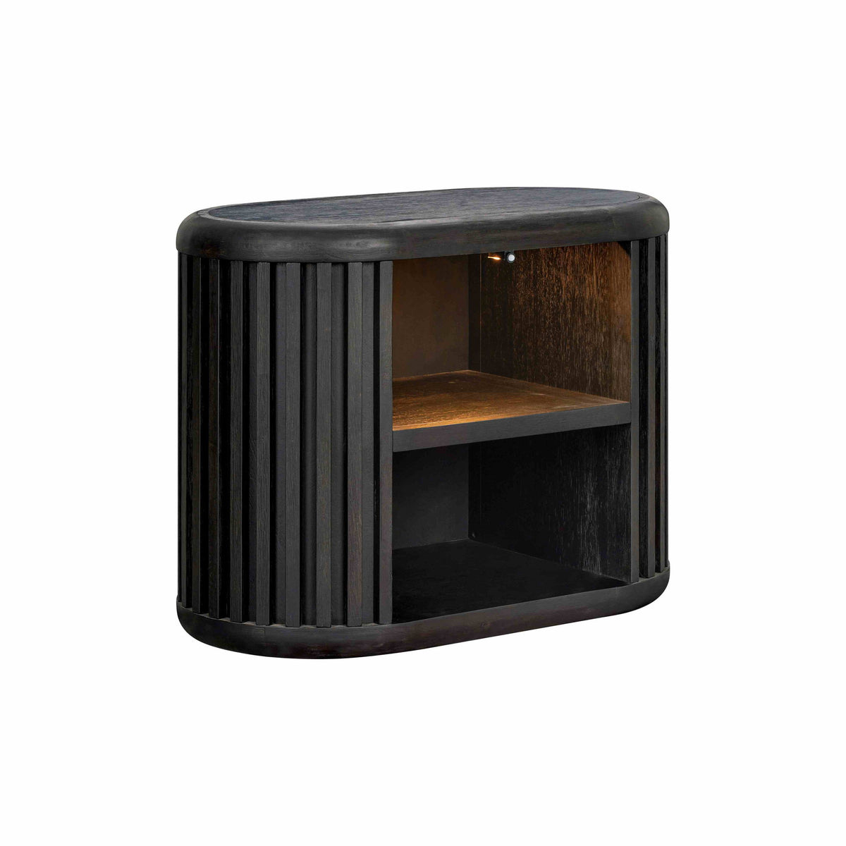 Nightstand w/ Nightlight And USB A-C, Black - FM73000BK-N2