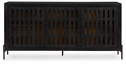 Vallisburg - Accent Cabinet - Black / Natural - R&R Furniture Gallery (Fountain Valley, CA)