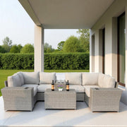 Wicker Outdoor Sectional With Weather Resistant Cushions And Table - R&R Furniture Gallery (Fountain Valley, CA)