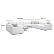 Perry - Modular Large U-Sectional - Cream - R&R Furniture Gallery (Fountain Valley, CA)