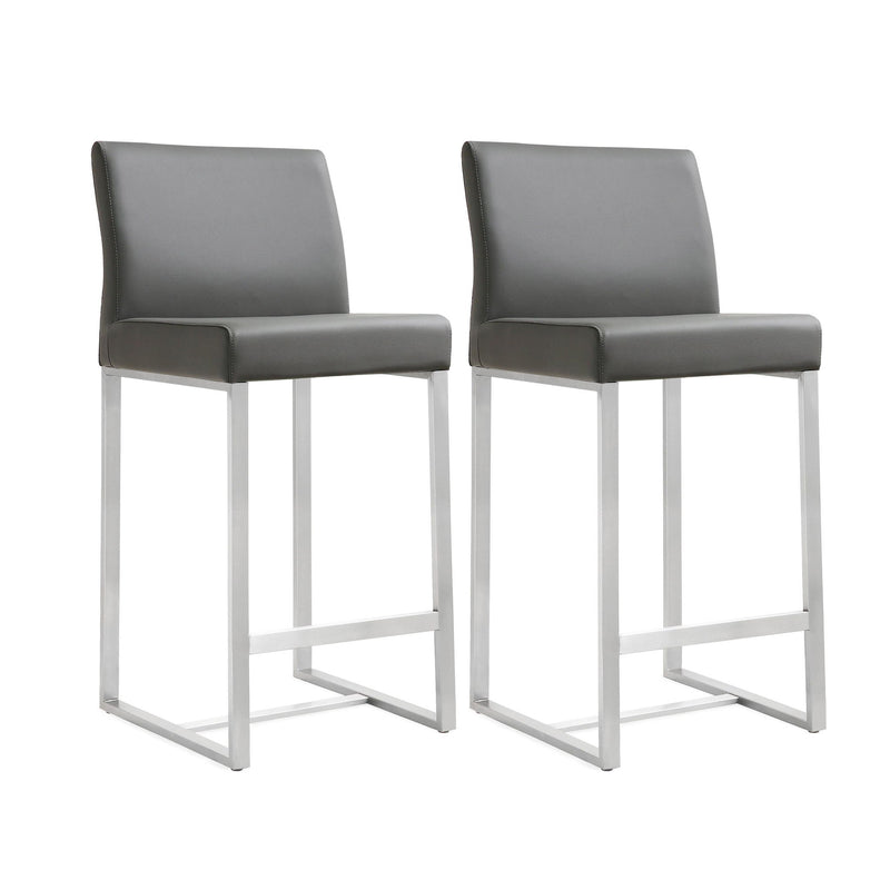 Denmark - Stainless Steel Counter Stool (Set of 2) - R&R Furniture Gallery (Fountain Valley, CA)
