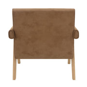 Zoey - Accent Chair - Chocolate Suede & Oak - R&R Furniture Gallery (Fountain Valley, CA)