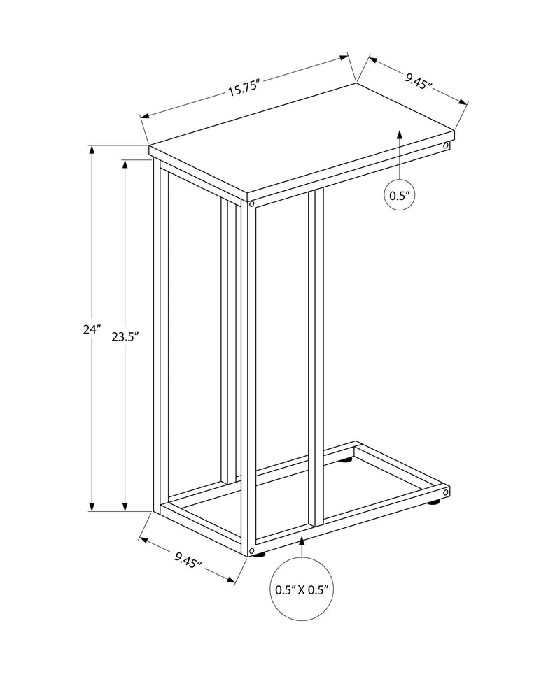 Accent Table, C - Shaped, Space-Saving Functionality - R&R Furniture Gallery (Fountain Valley, CA)