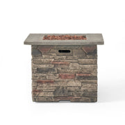 Classic Design Square Fire Pit With Top And 40, 000 Btu Heat Output - Stone Gray - R&R Furniture Gallery (Fountain Valley, CA)