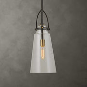 Uttermost Saugus industrial white 1-light pendant lighting hanging fixture with a sleek, modern design.