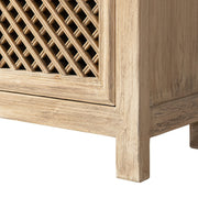 Jennifer Taylor Home Arden natural 2-door accent storage cabinet with sleek design and wood finish.