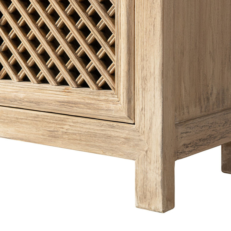 Jennifer Taylor Home Arden natural 2-door accent storage cabinet with sleek design and wood finish.