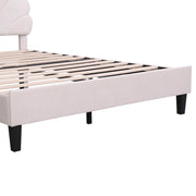 Upholstered Platform Bed With Flower Pattern Headboard - R&R Furniture Gallery (Fountain Valley, CA)