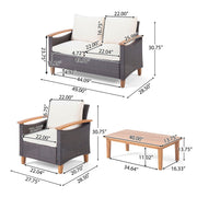 Isla - Transitional Chat Set With Water Resistant Cushions - Teak - R&R Furniture Gallery (Fountain Valley, CA)