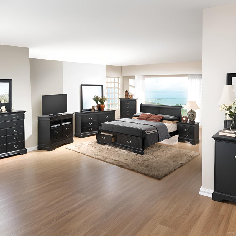 Upholstered Panel Sleigh Bed Design - R&R Furniture Gallery (Fountain Valley, CA)